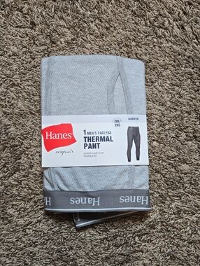 Hanes Originals Men's Tagless 2XL Plus Size Warmer Thermal Pants Elastic Band